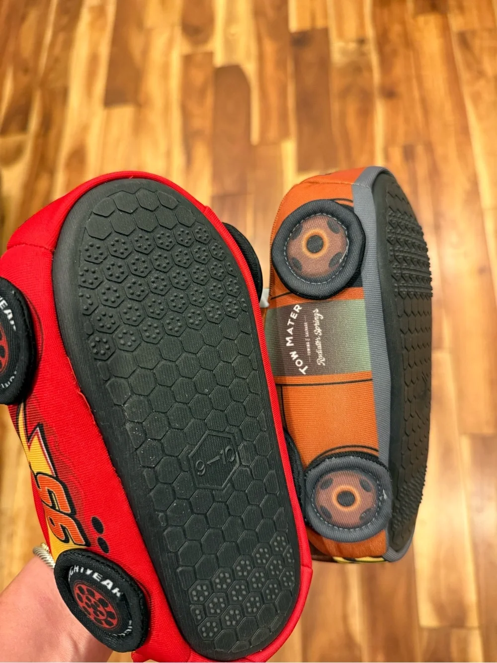 Cars Lightning McQueen & Mater Plush Slippers - Red & Brown
